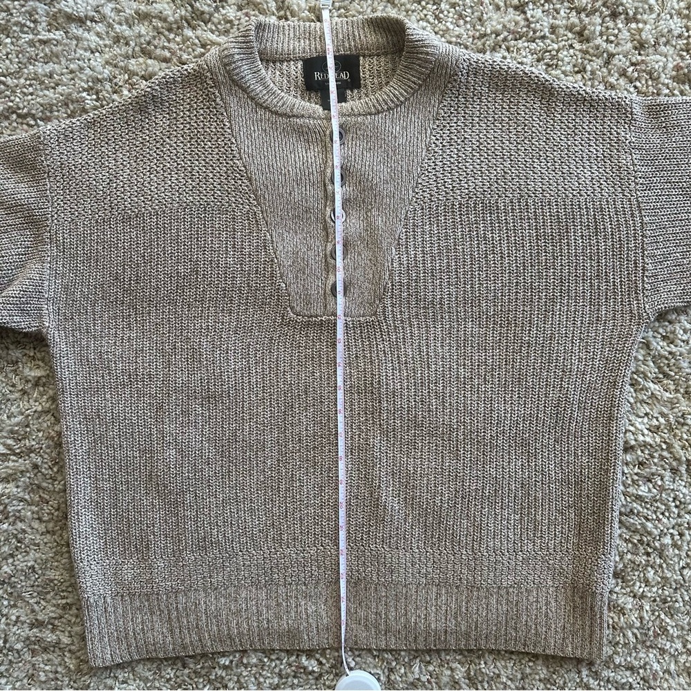 RedHead Henley Neck Cotton Blend Knit Pullover